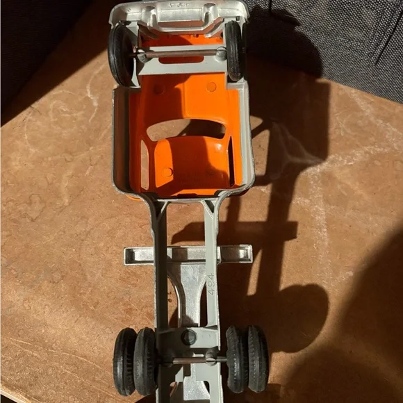 Vintage die cast Orange and Gray Toy Truck - Picture 2 of 3